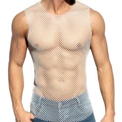 ES Collection Tenues Sexy|Débardeurs-Débardeur Beachy Résille Blanc