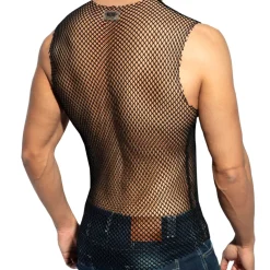 ES Collection Tenues Sexy|Débardeurs-Débardeur Beachy Résille Noir