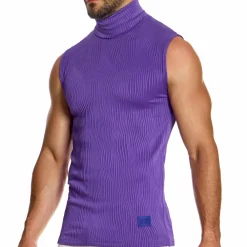 Modus Vivendi Débardeurs-Débardeur Col Roulé Curved Violet