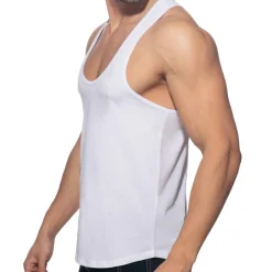 Addicted Débardeurs-Débardeur Col U Coton Blanc