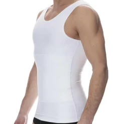 SKU Ventre Plat|Débardeurs-Débardeur Compression Ferme Blanc