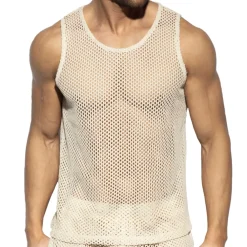 ES Collection Débardeurs-Débardeur Crochet Beige