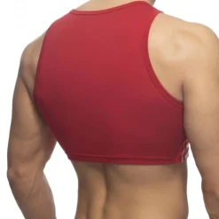 Addicted Débardeurs-Débardeur Crop Velvet Sailor Rouge