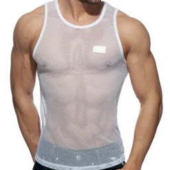 Addicted Tenues Sexy|Débardeurs-Débardeur C-Through Mesh Blanc