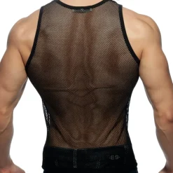 Addicted Tenues Sexy|Débardeurs-Débardeur C-Through Mesh Noir