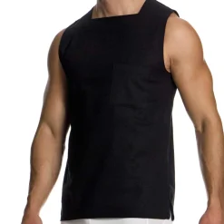 Modus Vivendi Débardeurs-Débardeur en Lin Noir