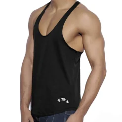 ES Collection Débardeurs-Débardeur Fitness Uni Noir