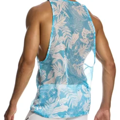 Modus Vivendi Débardeurs-Débardeur Floreale Bleu Ciel