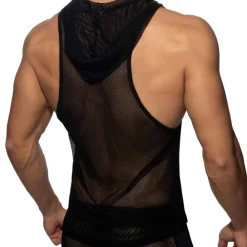 Addicted Débardeurs-Débardeur Hoody Mesh Noir