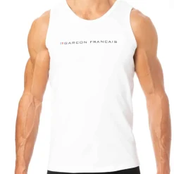 Garçon Français Débardeurs-Débardeur Logo Blanc