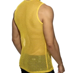 Addicted Tenues Sexy|Débardeurs-Débardeur Maille Ajourée - Jaune