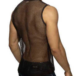 Addicted Tenues Sexy|Débardeurs-Débardeur Maille Ajourée - Marron