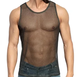 ES Collection Tenues Sexy|Débardeurs-Débardeur Mesh Maldives Noir