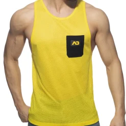 Addicted Débardeurs-Débardeur Poche Contrastée - Jaune - Noir