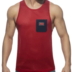 Addicted Débardeurs-Débardeur Poche Contrastée - Rouge - Marine