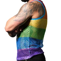 Andrew Christian Débardeurs-Débardeur Pride Mesh Arc-en-Ciel