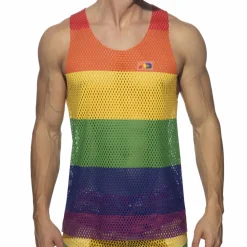 Addicted Débardeurs-Débardeur Rainbow Mesh Arc-en-Ciel