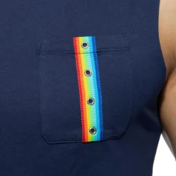 Addicted Débardeurs-Débardeur Rainbow Tape Bleu Marine