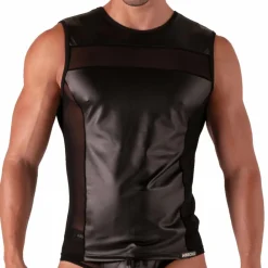 Absolu Male Tenues Sexy|Débardeurs-Débardeur Rebel Noir