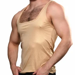 Andrew Christian Débardeurs-Débardeur Shimmer Champagne