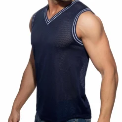 Addicted Débardeurs-Débardeur Slam Mesh Bleu Marine