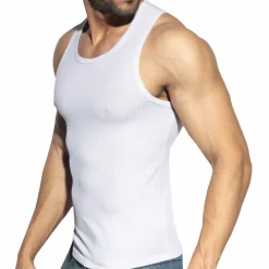 ES Collection Débardeurs-Débardeur Sport Recycled Rib Blanc