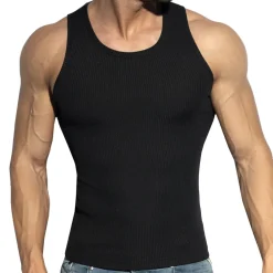 ES Collection Débardeurs-Débardeur Sport Recycled Rib Noir