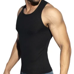 ES Collection Débardeurs-Débardeur Sport Recycled Rib Noir