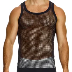 Modus Vivendi Tenues Sexy|Débardeurs-Débardeur Through Mesh Noir