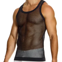 Modus Vivendi Tenues Sexy|Débardeurs-Débardeur Through Mesh Noir