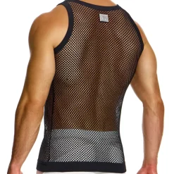 Modus Vivendi Tenues Sexy|Débardeurs-Débardeur Through Mesh Noir