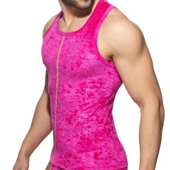 Addicted Débardeurs-Débardeur Velvet Shady Fuchsia