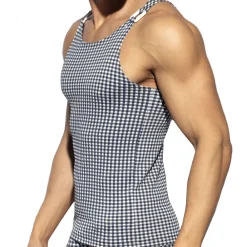 ES Collection Débardeurs-Débardeur Vichy Bleu Marine