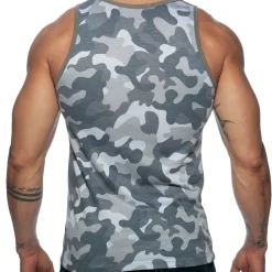 Addicted Débardeurs-Débardeur Washed Camo Gris