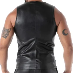 TOF Paris Tenues Sexy|Débardeurs-Débardeur Zippé Kinky Noir