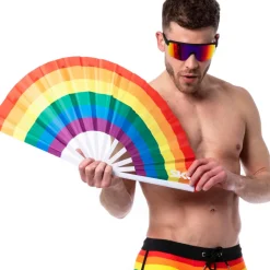 SKU Accessoires De Mode|Plage-Eventail Arc-en-ciel
