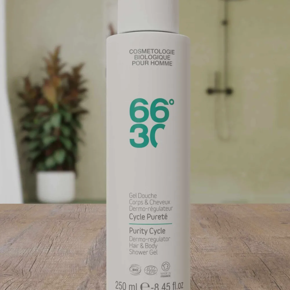 66°30 Soins Du Corps|Soins Des Cheveux-Gel Douche Corps et Cheveux Dermo-Régulateur - Cycle Pureté - 250 ml