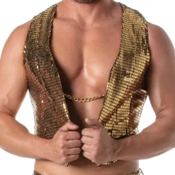 TOF Paris Sweatshirts / Vestes-Gilet à Chaîne Glitter Or