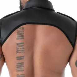 TOF Paris Harnais-Harnais à Col Chemise en Néoprène Noir