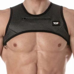 TOF Paris Harnais-Harnais à Poche Zippée 3D Party - Noir - Argent