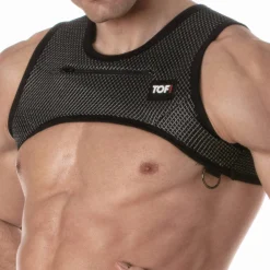 TOF Paris Harnais-Harnais à Poche Zippée 3D Party - Noir - Argent