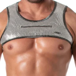 TOF Paris Harnais-Harnais à Poche Zippée Glitter Argent