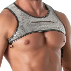 TOF Paris Harnais-Harnais à Poche Zippée Glitter Argent