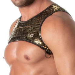 TOF Paris Harnais-Harnais à Poche Zippée Glitter Or