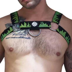 Breedwell Harnais-Harnais Bulldog Equalizer Noir - Vert Fluo