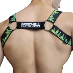 Breedwell Harnais-Harnais Bulldog Equalizer Noir - Vert Fluo