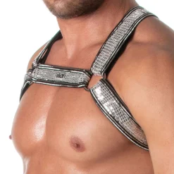 TOF Paris Harnais-Harnais Bulldog Glitter Argent