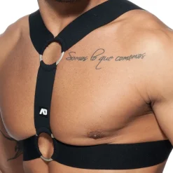 AD Fetish Harnais-Harnais Double Ring Noir