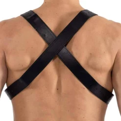 Lookme Harnais-Harnais H Simili Cuir Noir