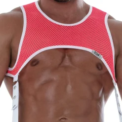 TOF Paris Harnais-Harnais Neon Mesh Rose Fluo